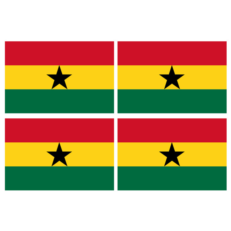 Drapeau Ghana (8 stickers 9.5x6.3cm) - Sticker/autocollant