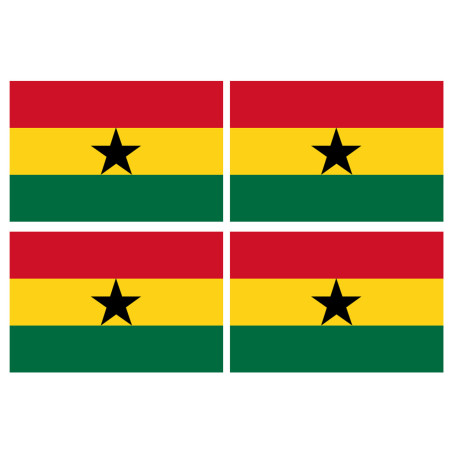 Drapeau Ghana (8 stickers 9.5x6.3cm) - Sticker/autocollant