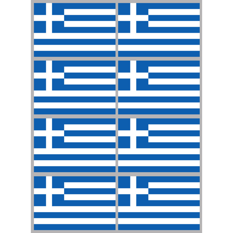 Drapeau Grèce (8 stickers 9.5x6.3cm) - Sticker/autocollant