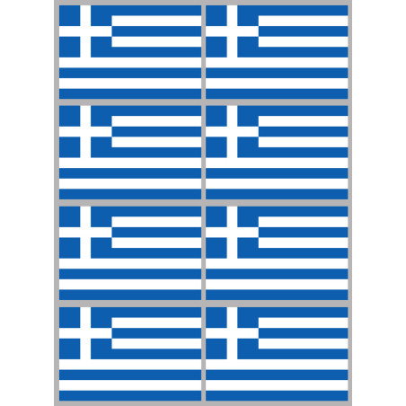 Drapeau Grèce (8 stickers 9.5x6.3cm) - Sticker/autocollant