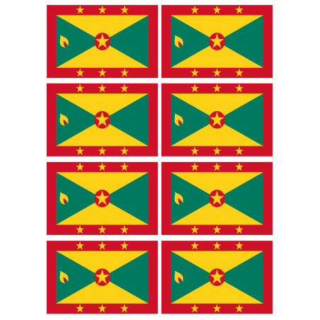 Drapeau Grenade (8 stickers 9.5x6.3cm) - Sticker/autocollant