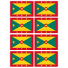 Drapeau Grenade (8 stickers 9.5x6.3cm) - Sticker/autocollant