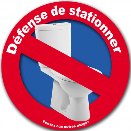 Interdiction de stationner au WC (15x15cm) - Autocollant(sticker)