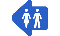 WC, toilette flèche directionnelle gauche (5x5cm) - Autocollant(sticker)