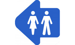 WC, toilette flèche directionnelle gauche (15x15cm) - Autocollant(sticker)