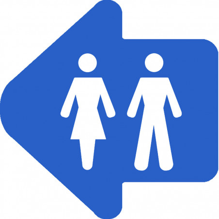 WC, toilette flèche directionnelle gauche (15x15cm) - Autocollant(sticker)