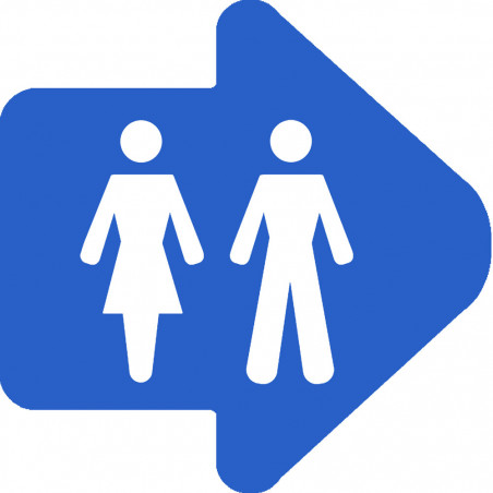 WC, toilette flèche directionnelle droite (10x10cm) - Autocollant(sticker)