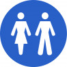 WC, toilette flèche bleue (10x10cm) - Autocollant(sticker)