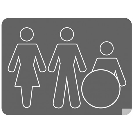 WC, toilette pour tous (10x7.5cm) - Autocollant(sticker)