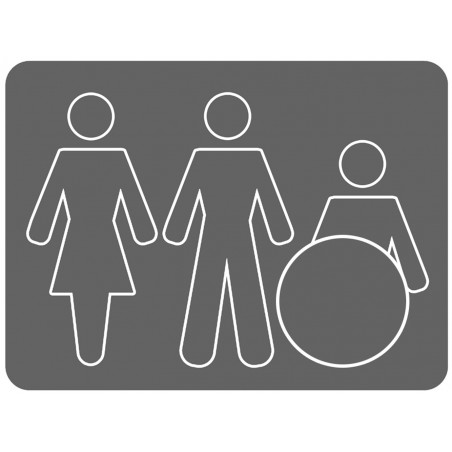 WC, toilette pour tous (10x7.5cm) - Autocollant(sticker)