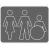 WC, toilette pour tous (15x11.2cm) - Autocollant(sticker)