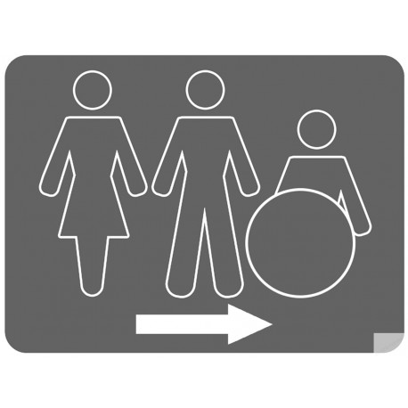 WC, toilette pour tous (20x15cm) - Autocollant(sticker)