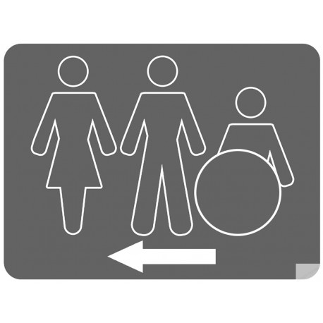 WC, toilette pour tous flèche gauche (20x15cm) - Autocollant(sticker)