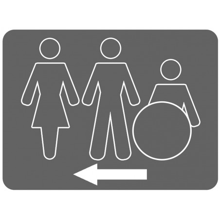 WC, toilette pour tous flèche gauche (20x15cm) - Autocollant(sticker)