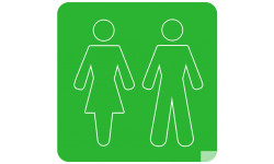 WC, toilette vert (10x10cm) - Autocollant(sticker)