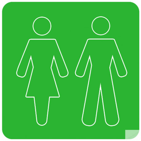 WC, toilette vert (10x10cm) - Autocollant(sticker)