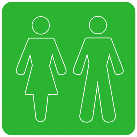 WC, toilette vert (10x10cm) - Autocollant(sticker)