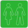 WC, toilette vert (10x10cm) - Sticker/autocollant