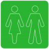 WC, toilette vert (10x10cm) - Autocollant(sticker)