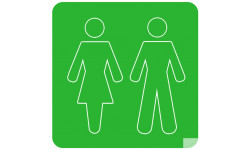 WC, toilette vert (15x15cm) - Autocollant(sticker)