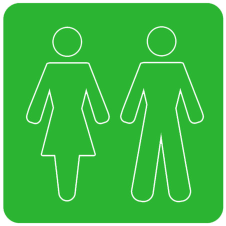 WC, toilette vert (15x15cm) - Sticker/autocollant