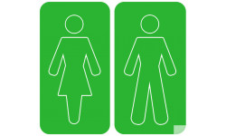 WC, toilette vert (2 stickers 15x15cm) - Autocollant(sticker)