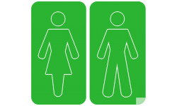 WC, toilette vert (2 stickers 10x10cm) - Autocollant(sticker)