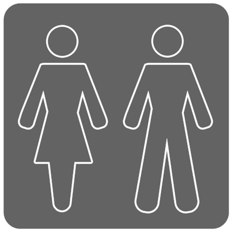 WC, toilette gris (15x15cm) - Sticker/autocollant