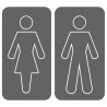 WC, toilette gris double (2 stickers 15x15cm) - Autocollant(sticker)