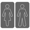 WC, toilette gris double (2 stickers 10x10cm) - Autocollant(sticker)