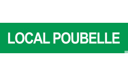 LOCAL POUBELLE VERT - 15x3.5cm - Autocollant(sticker)