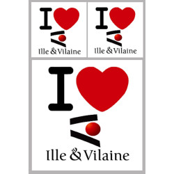 Ille et Vilaine (1fois 10cm / 2 fois 5cm) - Sticker/autocollant