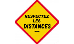 RESPECTEZ LES DISTANCES... ( 15x15cm) - Autocollant(sticker)