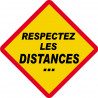 RESPECTEZ LES DISTANCES... ( 15x15cm) - Autocollant(sticker)