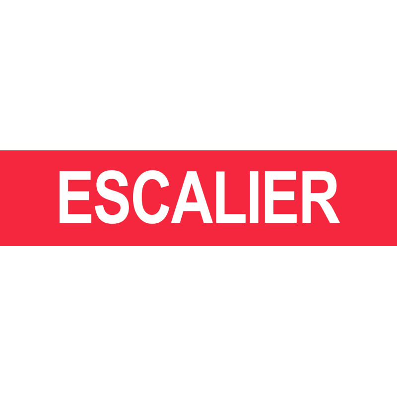 Local escalier - Fond rouge - 29x7cm - Sticker/autocollant