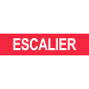 Local escalier - Fond rouge - 29x7cm - Sticker/autocollant