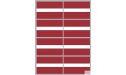 Drapeau Lettonie (8 fois 9,5x6.3cm) - Autocollant(sticker)