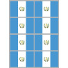 Drapeau Guatemala (8 stickers 9.5x6.3cm) - Sticker/autocollant