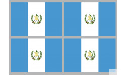 Drapeau Guatemala (4 stickers 9.5x6.3cm) - Autocollant(sticker)