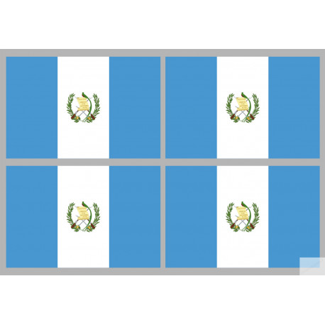 Drapeau Guatemala (4 stickers 9.5x6.3cm) - Autocollant(sticker)