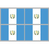 Drapeau Guatemala (4 stickers 9.5x6.3cm) - Sticker/autocollant