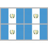 Drapeau Guatemala (4 stickers 9.5x6.3cm) - Autocollant(sticker)