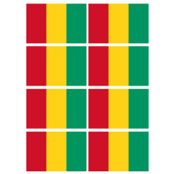 Drapeau Guinée (8 stickers 9.5x6.3cm) - Sticker/autocollant