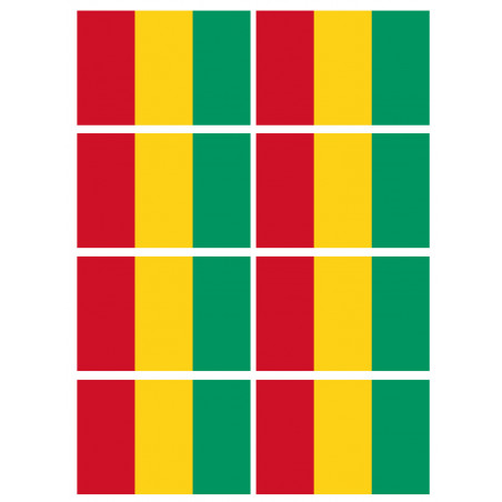 Drapeau Guinée (8 stickers 9.5x6.3cm) - Autocollant(sticker)