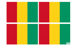 Drapeau Guinée (4 stickers 9.5x6.3cm) - Autocollant(sticker)