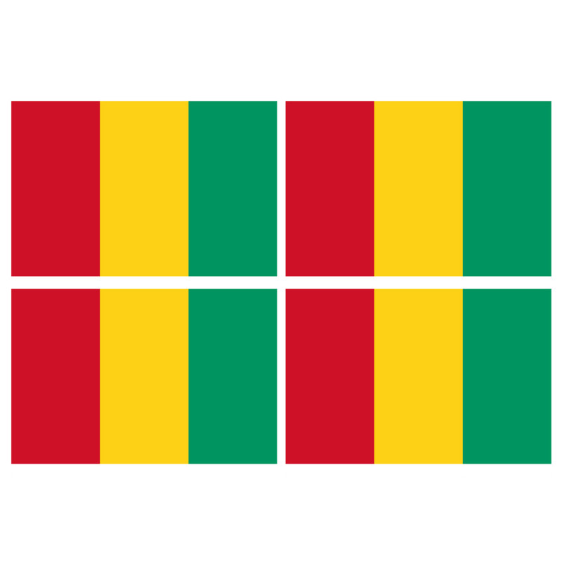 Drapeau Guinée (4 stickers 9.5x6.3cm) - Sticker/autocollant