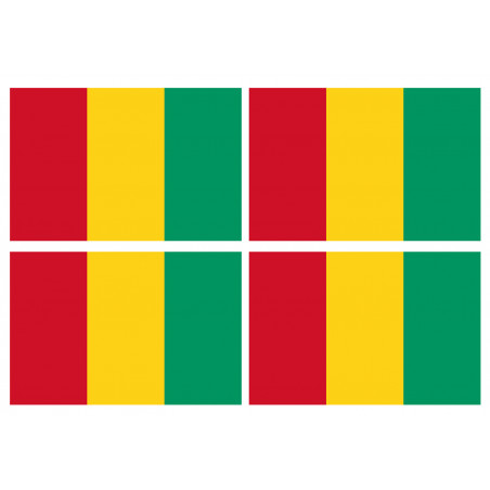 Drapeau Guinée (4 stickers 9.5x6.3cm) - Autocollant(sticker)