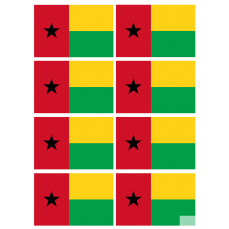 Drapeau Guinée Bissau (8 stickers 9.5x6.3cm) - Autocollant(sticker)