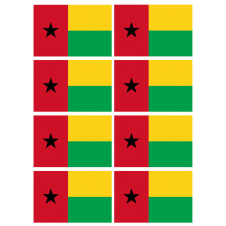 Drapeau Guinée Bissau (8 stickers 9.5x6.3cm) - Autocollant(sticker)