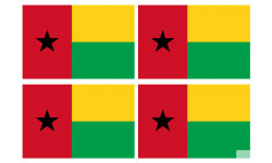 Drapeau Guinée Bissau (4 stickers 9.5x6.3cm) - Autocollant(sticker)